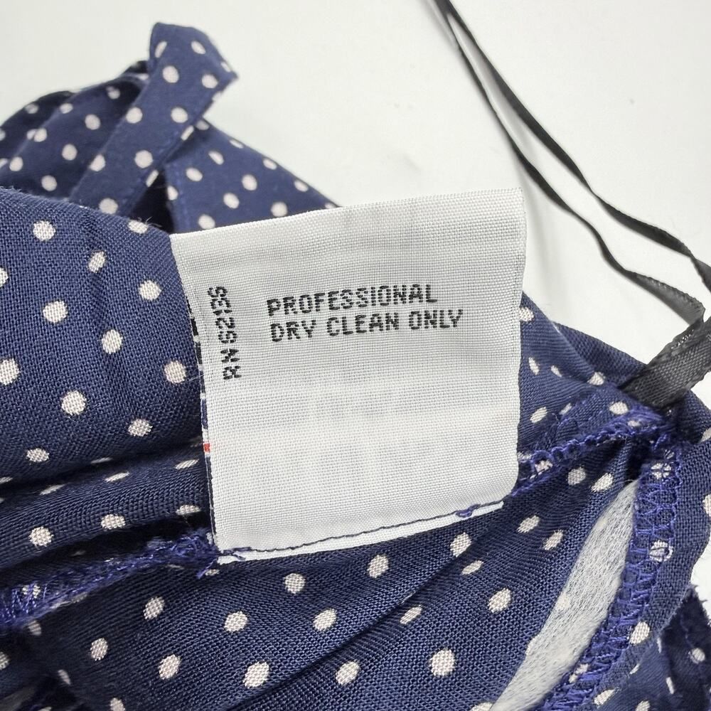Guess Polka Dot Halter Dress 11 Navy White Fit Flare Retro Y2k Rockabilly Pin-up - Picture 7 of 7